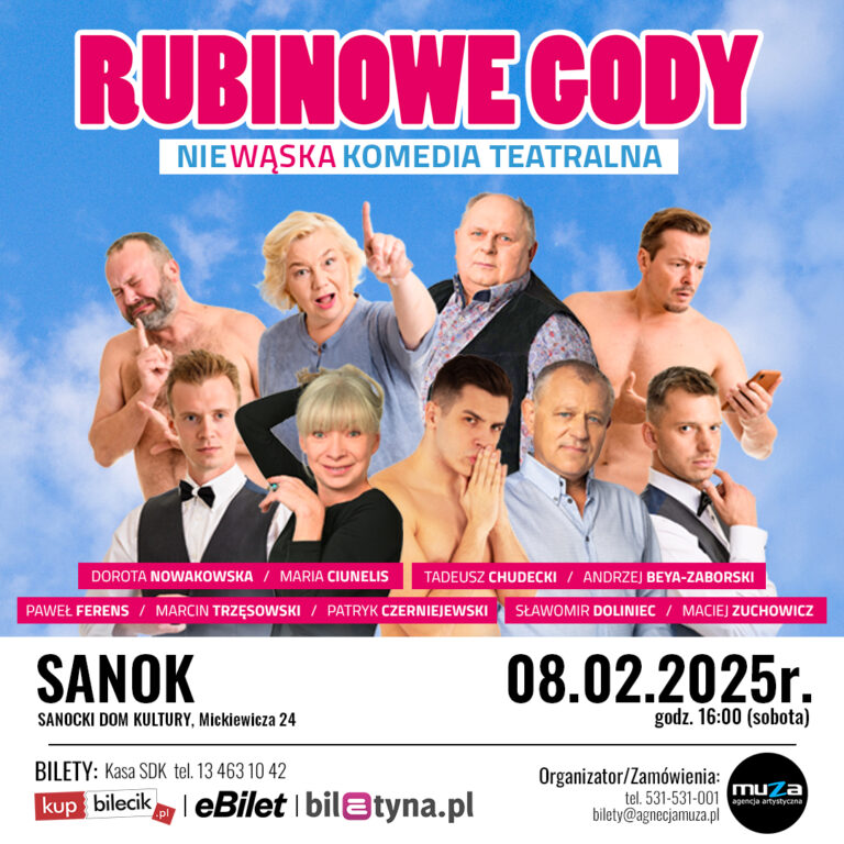 Sanok: Spektakl z plejadą Gwiazd z ulubionych polskich seriali – „Rubinowe gody” w SDK