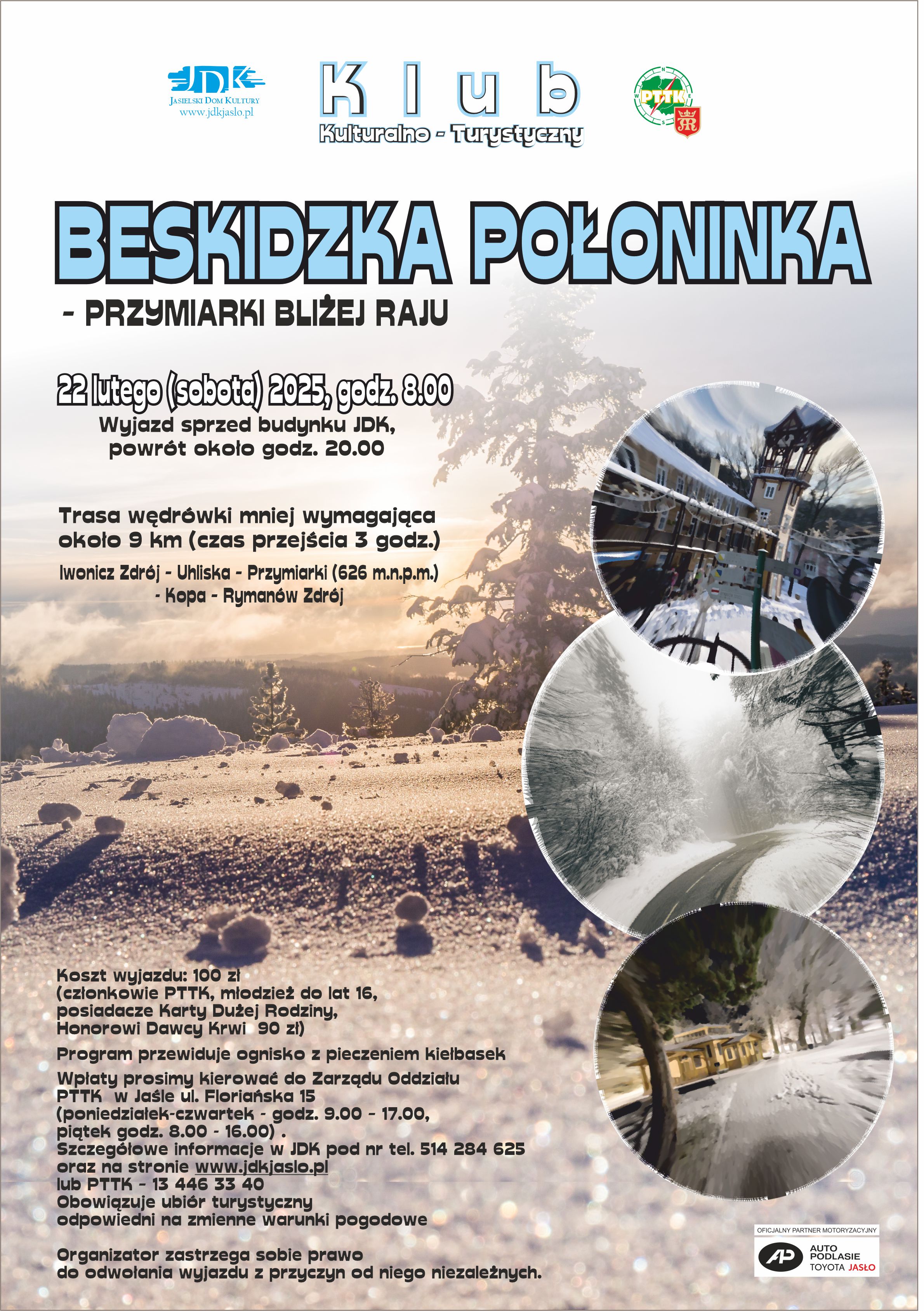 Jasło: Zimowa przechadzka po Beskidzkiej Połoninie – wycieczka z PTTK i JDK