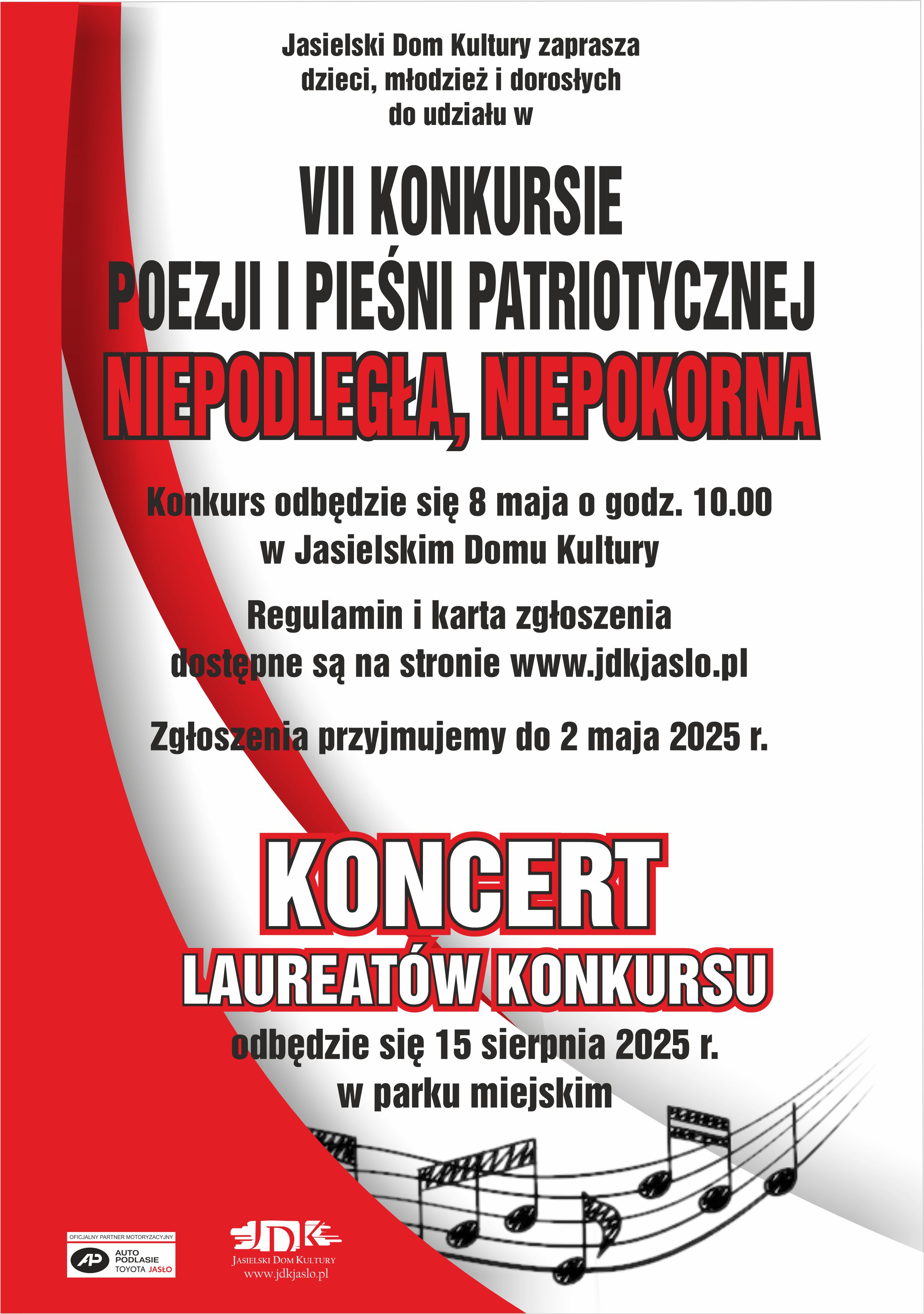 Jasło: VII Konkurs poezji i pieśni patriotycznej „Niepodległa, Niepokorna”