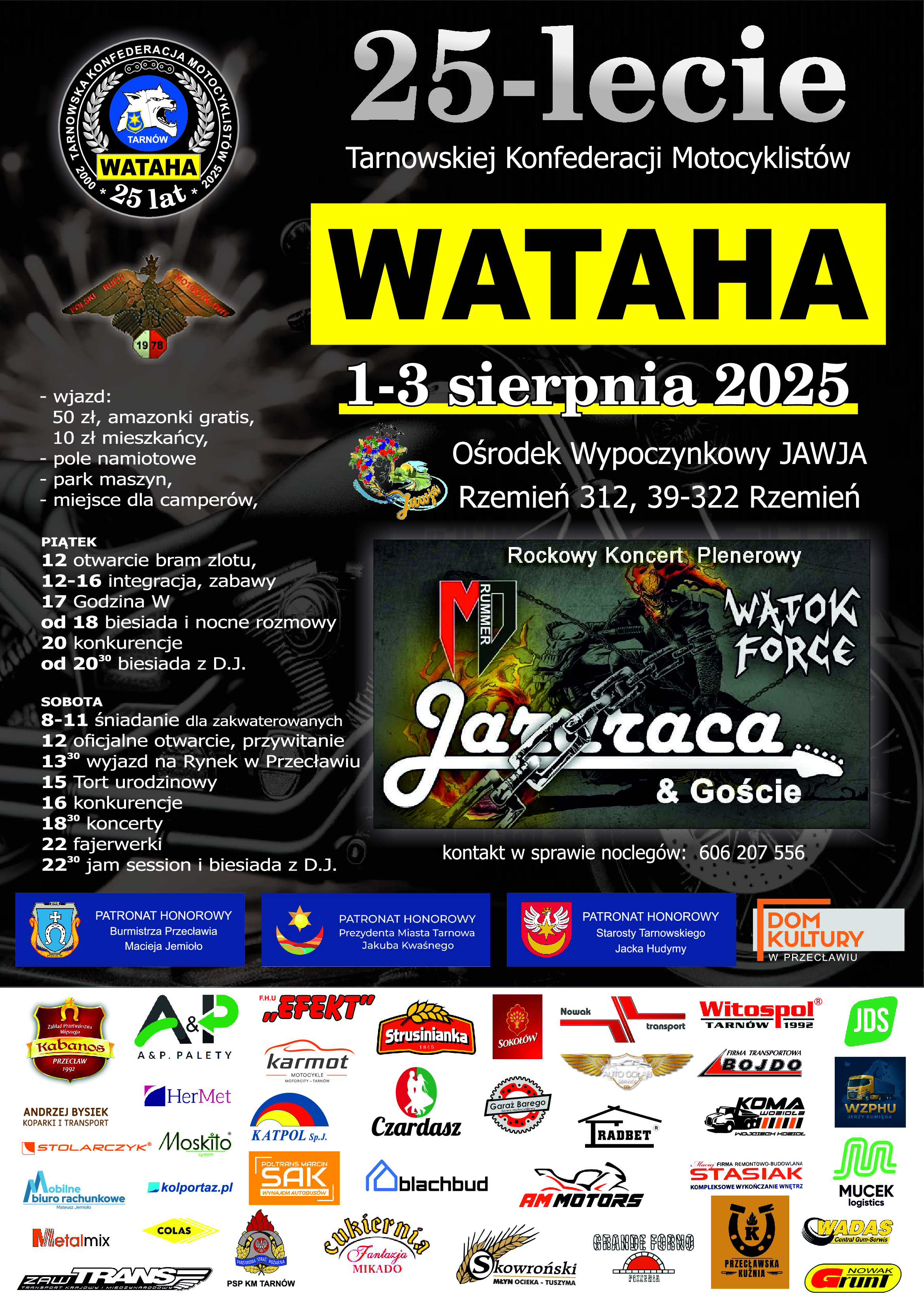 Przecław/Mielec: Zlot motocyklowy z okazji 25-lecia Tarnowskiej Konfederacji Motocyklistów „WATAHA”