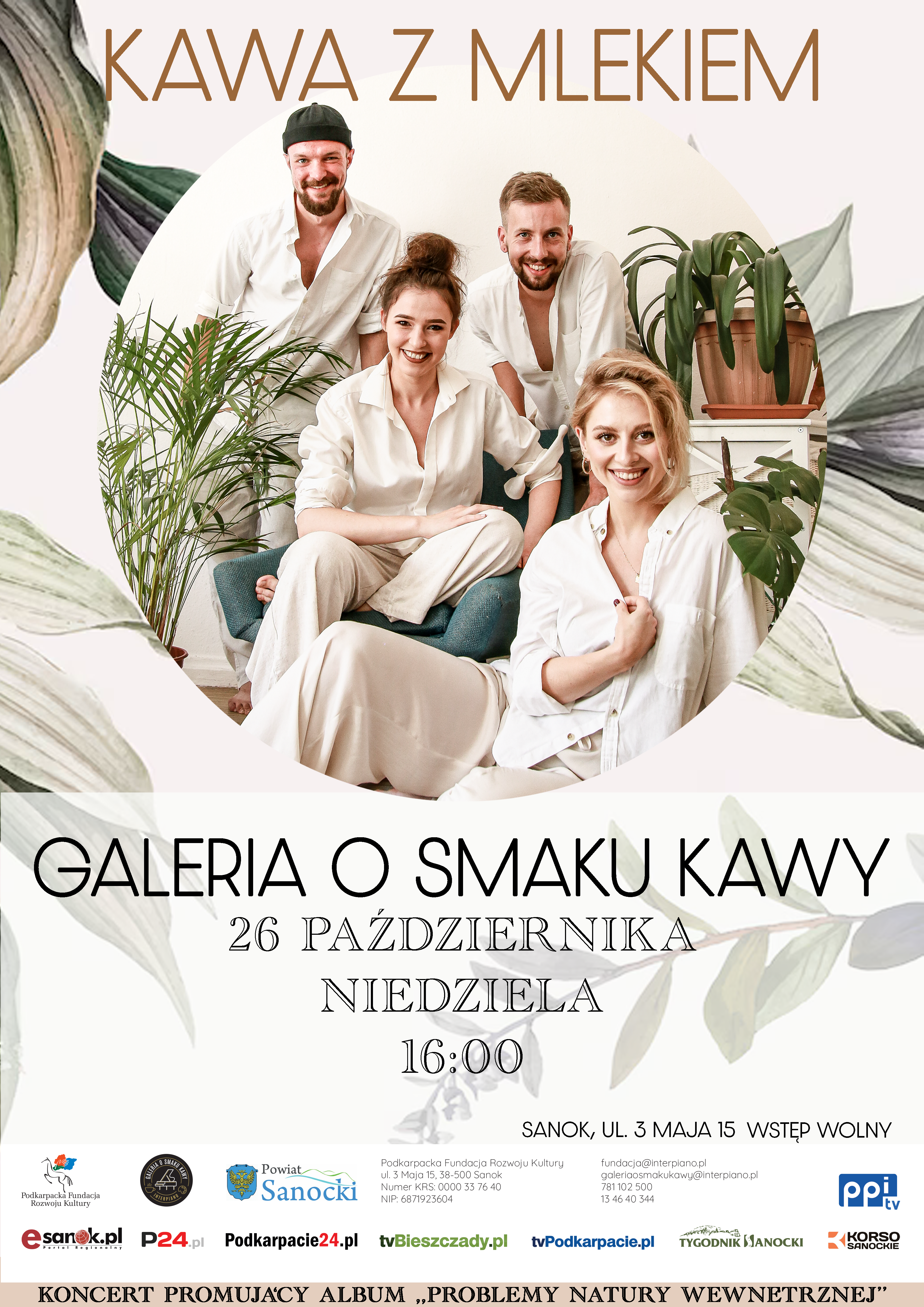 Sanok: Koncert zespołu Kawa z Mlekiem w Galerii o Smaku Kawy INTERPIANO